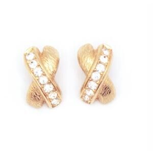 Christian Dior Petite Classic Rhinestone Vintage Clip-On Earrings